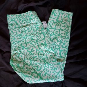 Old Navy Rockstar green/white paisly print skinny jeans NWT sz.16